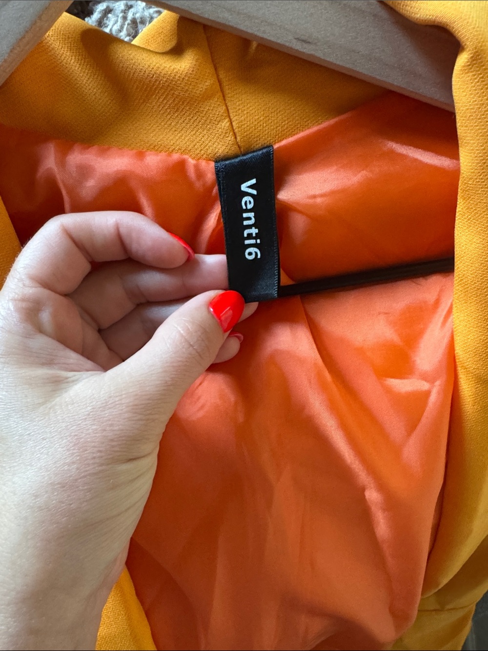 Women's Orange Shawl Collar Blazer - Picture 2 of 3